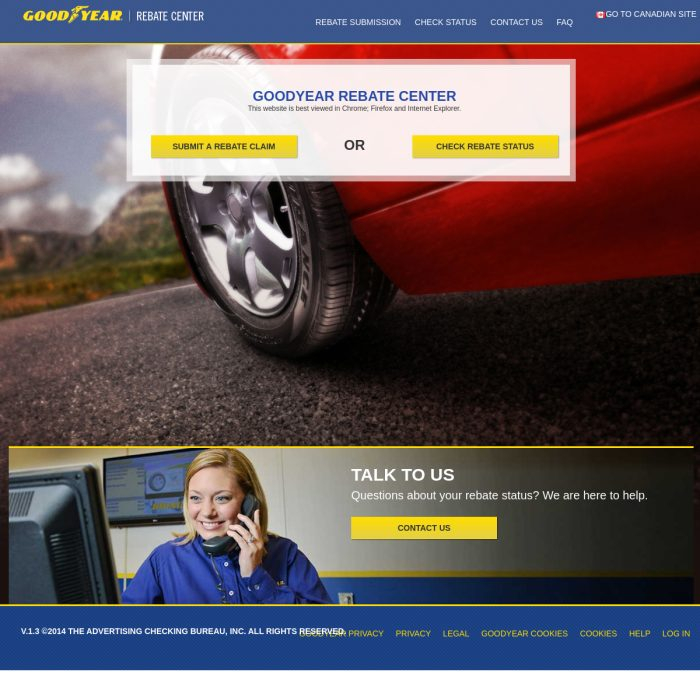 Goodyear Rebate Claim Status