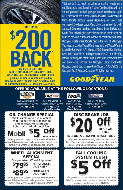 Goodyear Tire Rebates October 2022