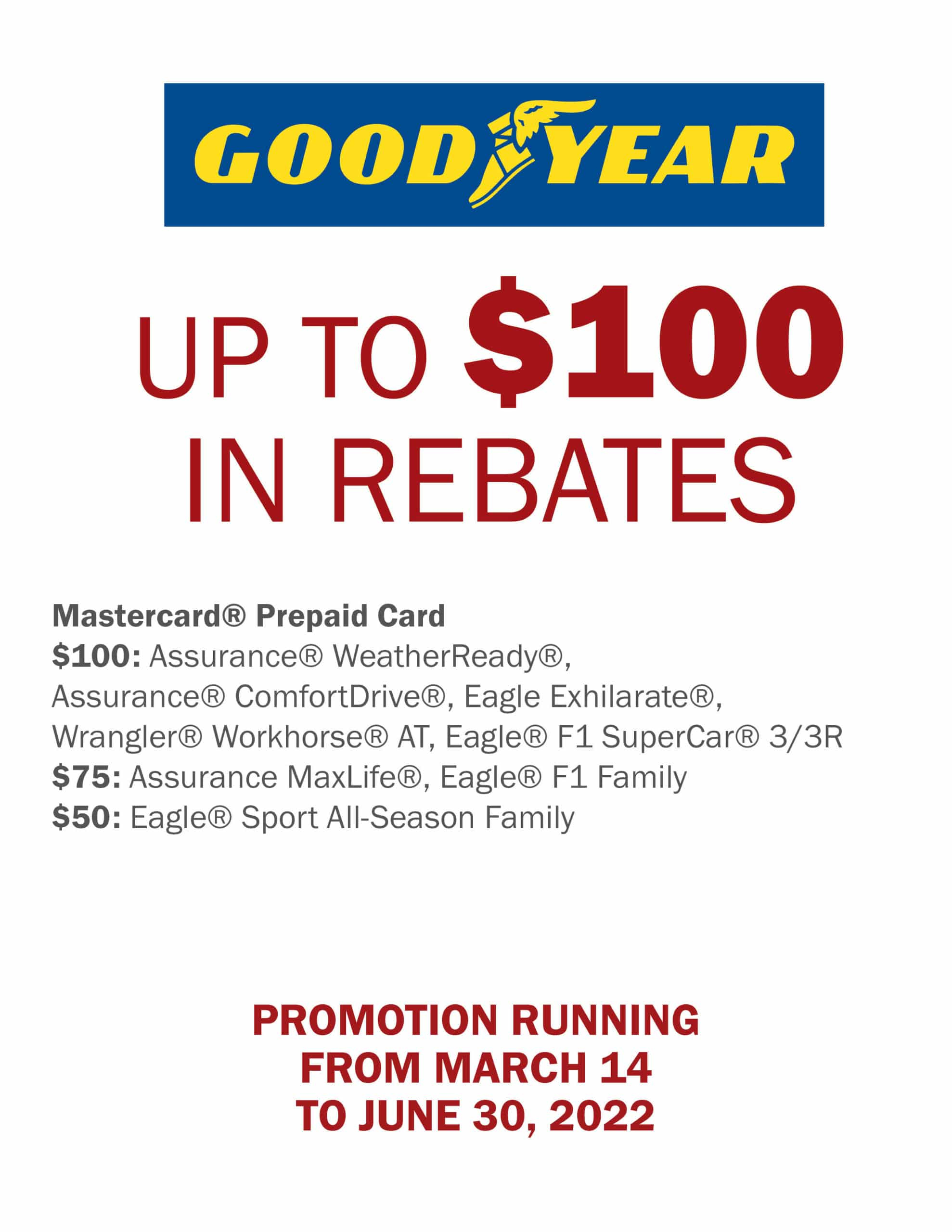 Goodyear Tire Rebates Canada 2022